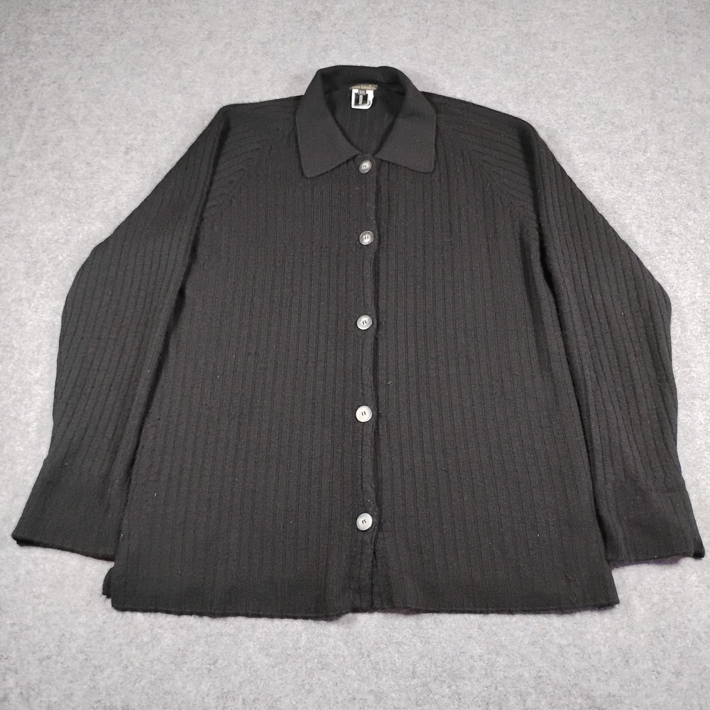 Lorena Antoniazzi Bergdorf Goodman Cashmere Wool Ribbed‎ Cardigan Black IT 40